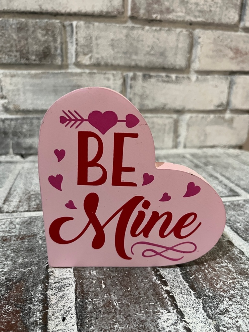 Pink Heart "Be Mine" Decorative Sign